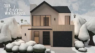 30k Modern Winter House | Bloxburg Speedbuild | Grxceea