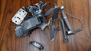 The insides of a DJI Mavic 2 Pro after a crash.