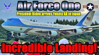 U.S. Air Force - President Biden boarding with Air Force One (B747-200B) Lands Yokota AB of Japan