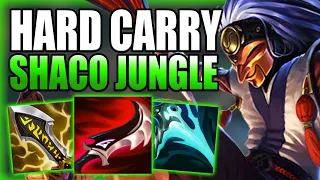 HOW TO PLAY SHACO JUNGLE & HARD CARRY SOLO Q GAMES! - Best Build/Runes S+ Guide - League of Legends