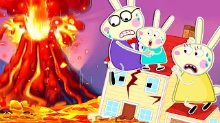 ペッパピッグ What if We Lived Near a Volcano? - Peppa Pig Learns Safety Tips in Natural Disasters 🌎