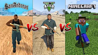 Minecraft AK 47 vs GTA 5 AK 47 vs GTA San Andreas AK 47 - Which is Best?