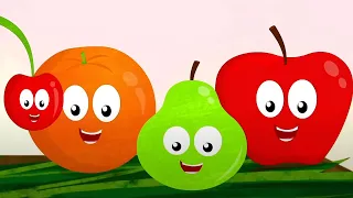 Ten Little Fruits Jumping On The Bed, Number Song for Kids & Preschool Rhyme