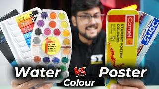 Difference between Water Colour & Poster Colour - Gradient | Layering | Transparency | Blending 🔥