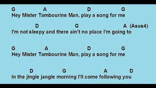 Mr Tambourine Man - Chords & Lyrics - Guitar Play Along (Performed by Tom Petty & Roger McGuinn)