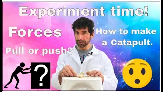 Forces push and pull experiment for kids