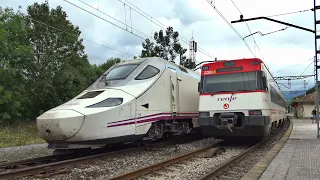 Variado de trenes por España. Renfe y Privadas. Conexión Corredor Atlántico - Mediterráneo. 4K UHD