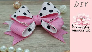 🎀Нарядный бантик из ленты 2,5 см МК🎀 Bow of ribbon 2,5 cm DIY Tutorial🎀 PAP Laço mini de fita №5