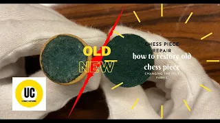 Vintage chess set restoration | How to restore old chess piece | Changing the felt fabric of a pawn