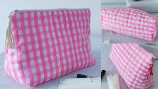 Quilted Make-up Bag Tutorial