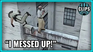 JAMES RANDAL GETS STUCK AFTER THROWING A COP OFF A ROOF!