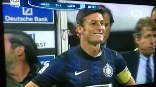 La entrada de Javier Zanetti en su último partido