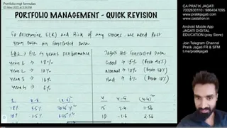 Portfolio Management Quick Revision in JUST 14 MINS | Last day Revision | CA Final SFM