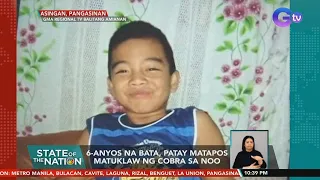 6-anyos na bata, patay matapos matuklaw ng cobra sa noo | SONA