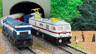 Diesel and Electric Prowess | WDP 4 and WAP 7 🚂🚂 | HO Scale Indian Model Trains