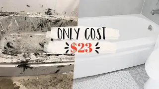 INSANE BATHTUB TRANSFORMATION // How to paint your bathtub for $23