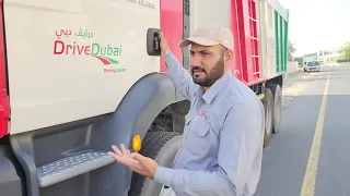 Taking Exit from Parking for Heavy Truck in RTA Road Test!! پارکنگ سے باھر نکلنے کا صحیح طریقہ