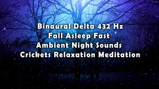 Binaural Delta 432 Hz Delta Insomnia Relief Ambient Night Sounds - Crickets Night Sleep & Relaxation