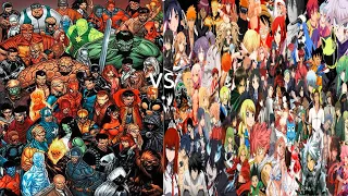 Anime vs Marvel Power levels (Birthday special🎂)