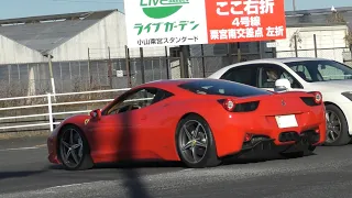 ランボルギーニ ウラカン、フェラーリ 458 F430がきた！スーパーカーの加速サウンド・エンジンサウンド/Supercars sound　 Lamborghini and Ferrari