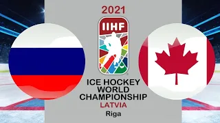 Hockey Russia Canada Ice Hockey World Championship 2021 in Riga period 1 (Simulation in NHL 21)