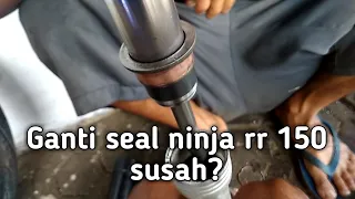 Ganti sil Ninja RR 150 susah? ini caranya bogkar pasang as shock ninja rr