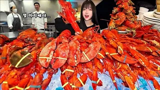How many lobsters did I eat🔥 Eating show with unlimited lobster seafood priced at $110 per person