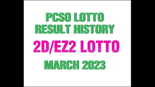 PCSO 2D/EZ2 LOTTO RESULT HISTORY MARCH 2023 #lottoresulttoday  #ez2lotto