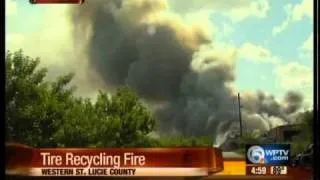 Tire recycling fire in St. Lucie County