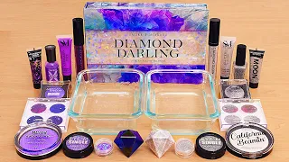 Purple vs Diamonds - Mixing Makeup Eyeshadow Into Slime ASMR