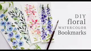 DIY Floral Watercolor Bookmarks