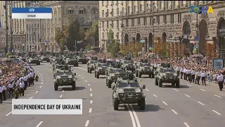 The military parade was held in Kyiv to celebrate the 30th anniversary of Ukraine’s independence