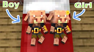 Monster School : Baby Piglin Brute Girl and Baby Piglin Brute Boy - Sad Story - Minecraft Animation