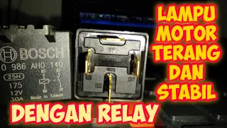 Langsung praktek cara pasang relay lampu motor semua tipe