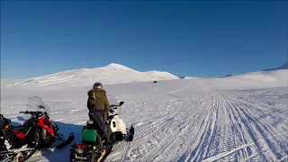 Trying out a snow mobile near Longyearbyen on Svalbard