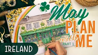 MAY Bullet Journal Setup 2022 PLAN WITH ME Part 1 ☘️ IRELAND THEME 🇮🇪