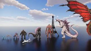 (Godzilla vs Kong: New Empire) creatures size comparison | bigger than Godzilla!