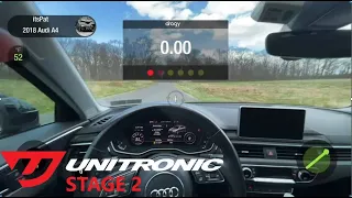 2018 Audi A4 B9 Unitrionic 0-60 run with the dragy and launch control