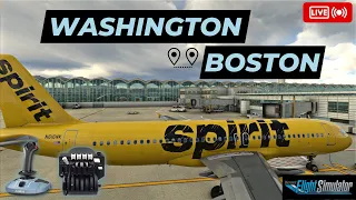 MSFS LIVE! | WASHINGTON DCA to BOSTON | Fenix A320 | VATSIM ATC + GSX Pro