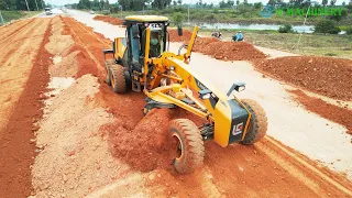 Greatest Activities Motor Grader Spreading Soil Installing Foundation Roads | Grader Operator Skills