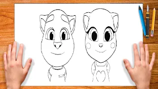 Learn How To Draw A  Cute twins cat A Pro  Step By Step