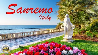 Sanremo - Italy | Walking Tour from The Seafront to Villa Ormond | 4K - [UHD]