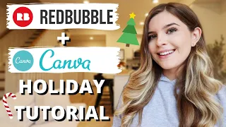 Top 3 Easy Redbubble Design Ideas for the Holidays Using Canva | Watch me design on screen!