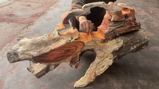 Redwood Processing Forgotten In The Garden For Many Years .Building Unexpectedly Unique Interiors