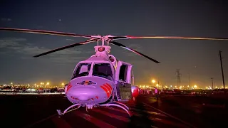 Bell 430 Helicopter: crash scene take-off