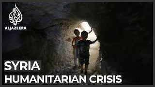 Syrians fleeing attacks in Idlib find shelter in caves