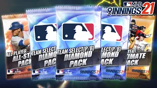 MLB 9 Innings 21 - Three Team Select Diamond and All-Star Player Pack Opening!