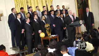 Coach Gregg Popovich speaks during the San Antonio Spurs Visit at the WH