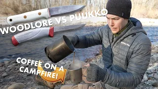 Woodlore VS. Puukko Knife | Bushcraft Coffee and Spoon Carving