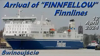 "FINNFELLOW" Finnlines trzecie już wejście do Świnoujścia i znów w asyście holowników